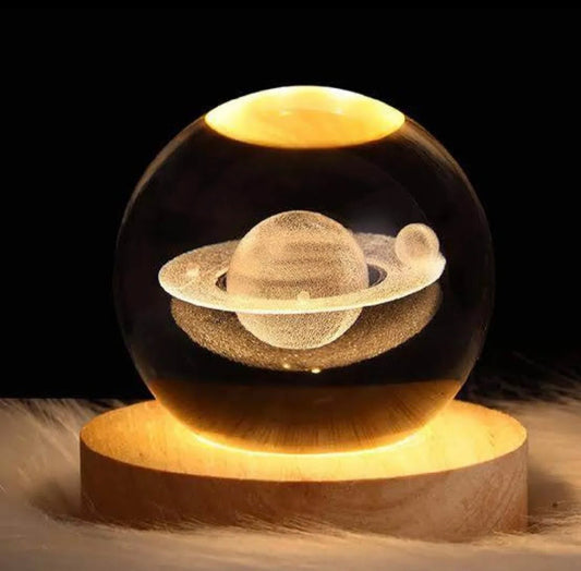 Saturn Crystal Lamp